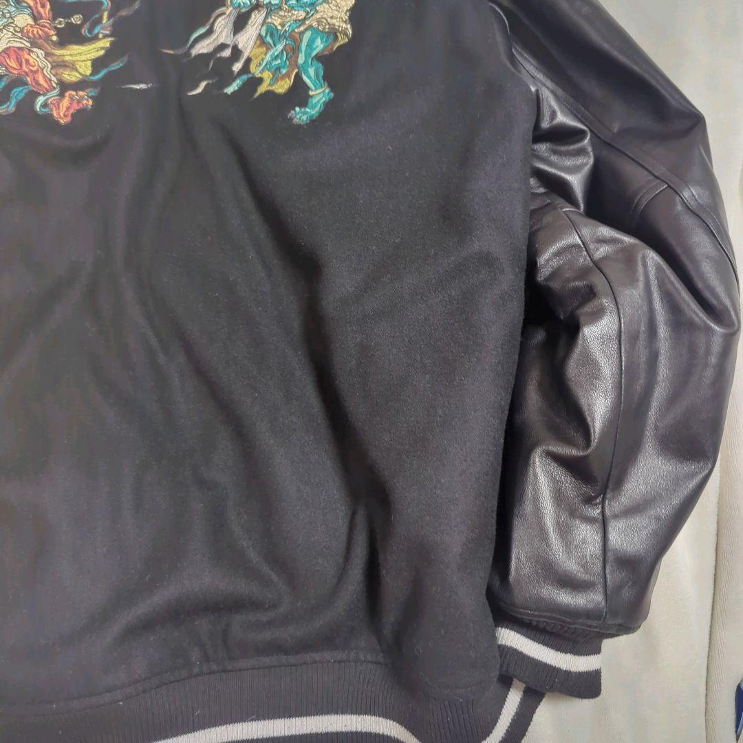 山田様！！AIVER 神スタジャン 風神雷神 キルティング ラムレザー 黒