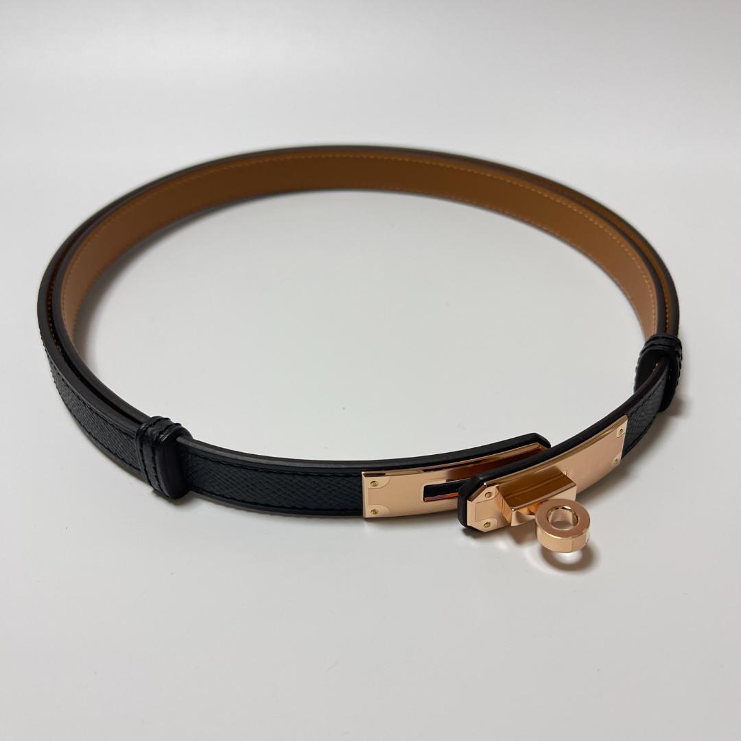 Hermes エルメス レディスベルト 《ケリー》 18　黒　新品未使用品