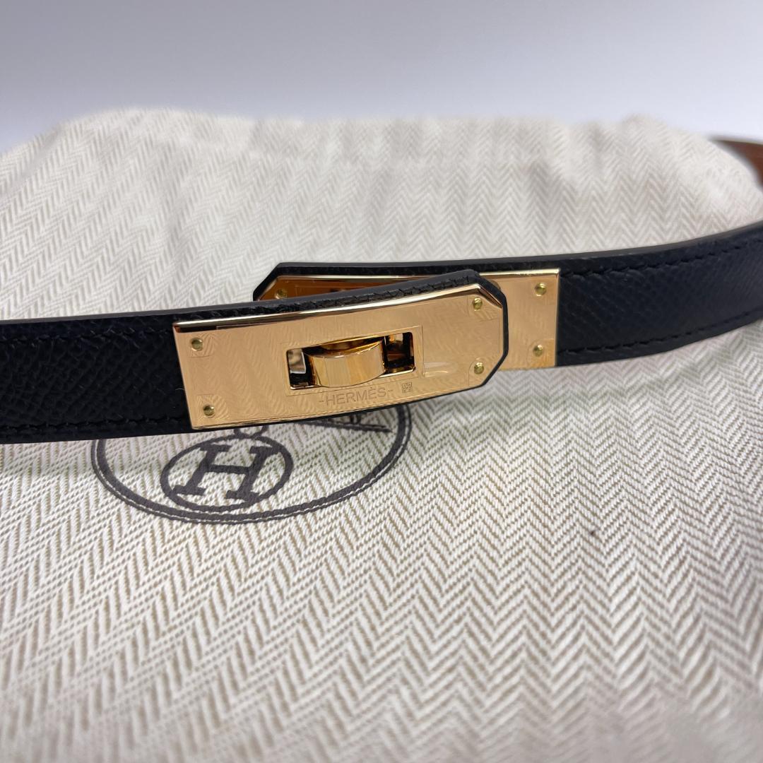 Hermes エルメス レディスベルト 《ケリー》 18　黒　新品未使用品