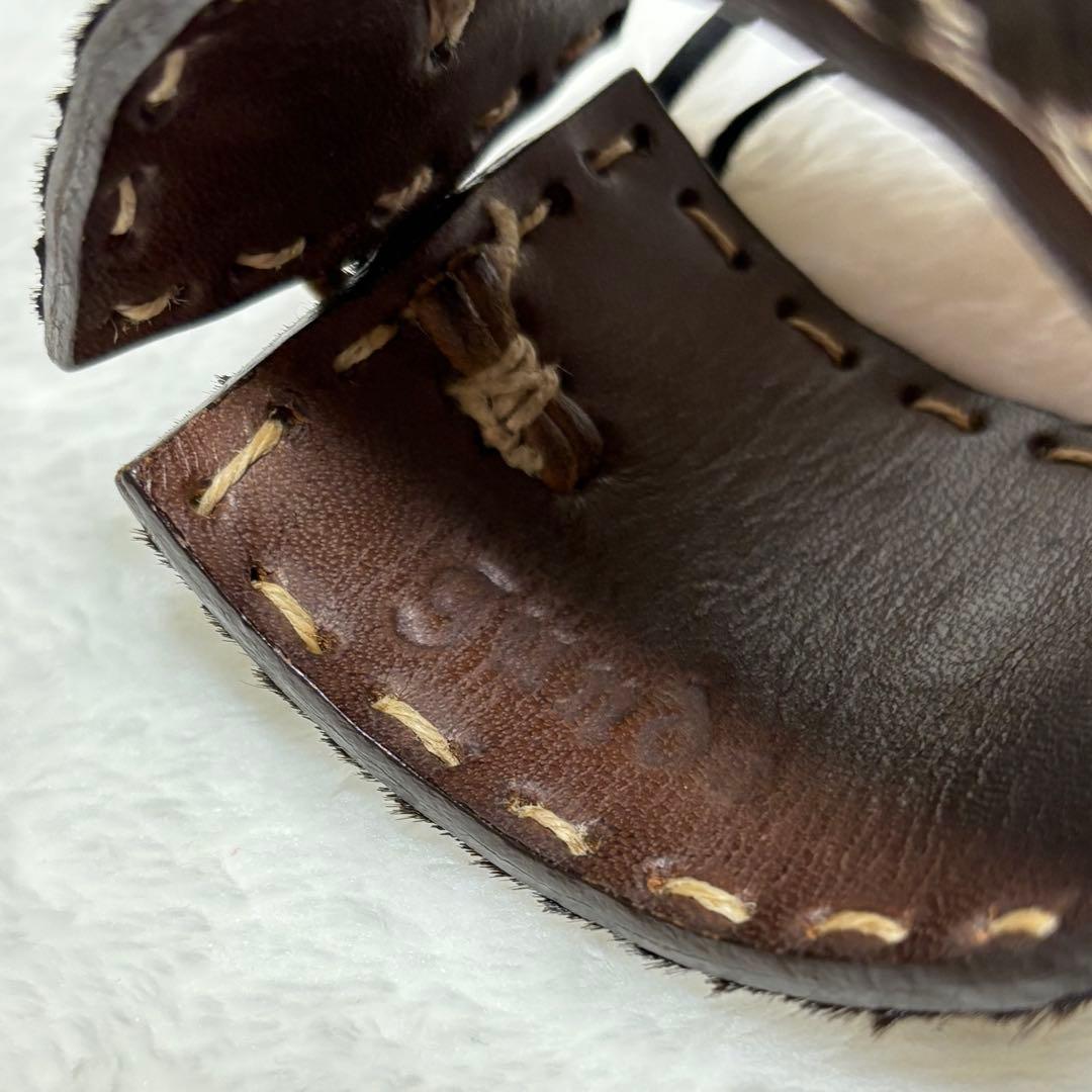 激レア gunda ガンダ 装飾 レザーバングル ハラコ メダイ