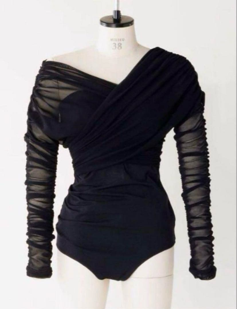 トップス FETICO NYLON JERSEY GATHERED BODYSUIT