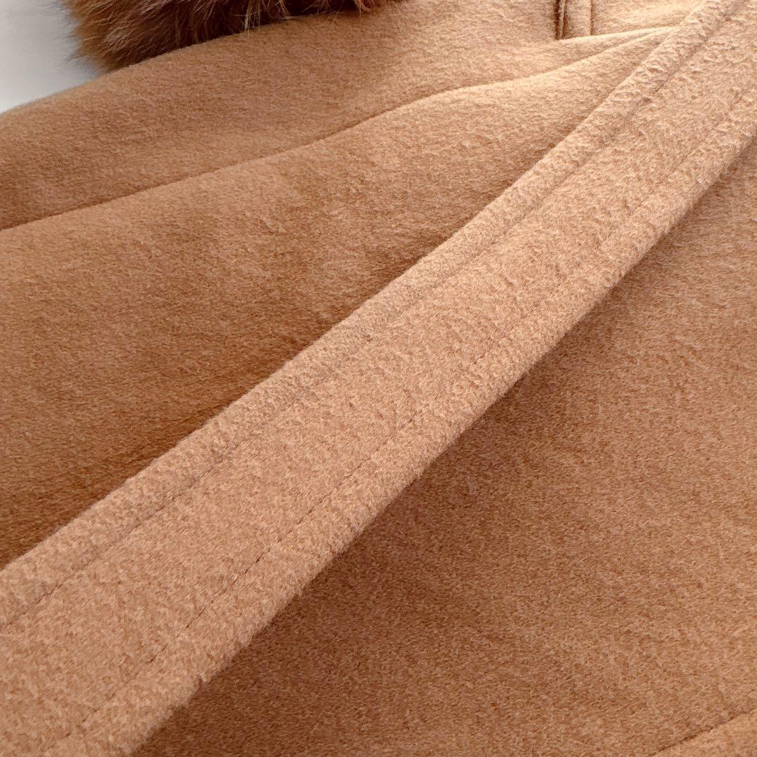 Diagram】ダブルロングコート フォックスファー ダブルブレスト 36