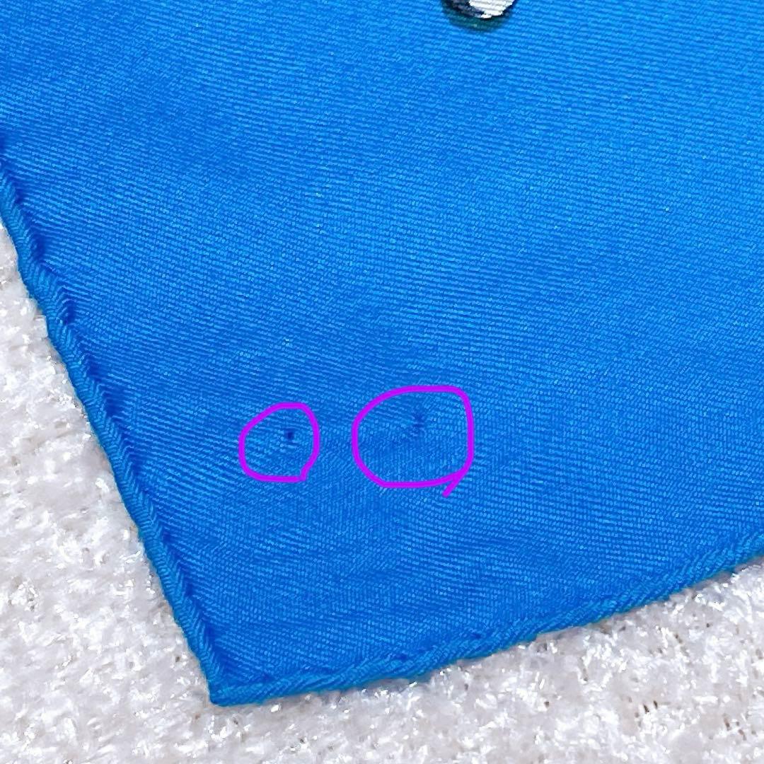 エルメス Hermès スカーフ カレ90 マリンエカヴァルリー 青 シルク