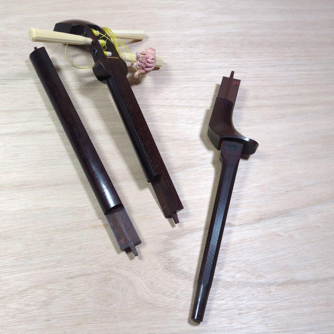 あ*ま様 鶴屋三絃店　鶴秋　高級 三味線　東地唄　皮破れ　綾杉　金細