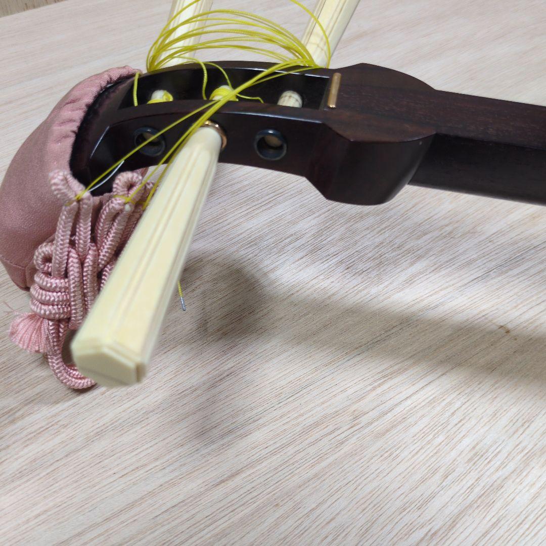 あ*ま様 鶴屋三絃店　鶴秋　高級 三味線　東地唄　皮破れ　綾杉　金細