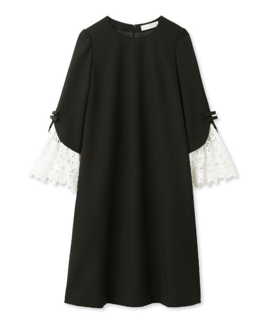 クリーニング済み CELFORD レースカフドレス ブラック 38