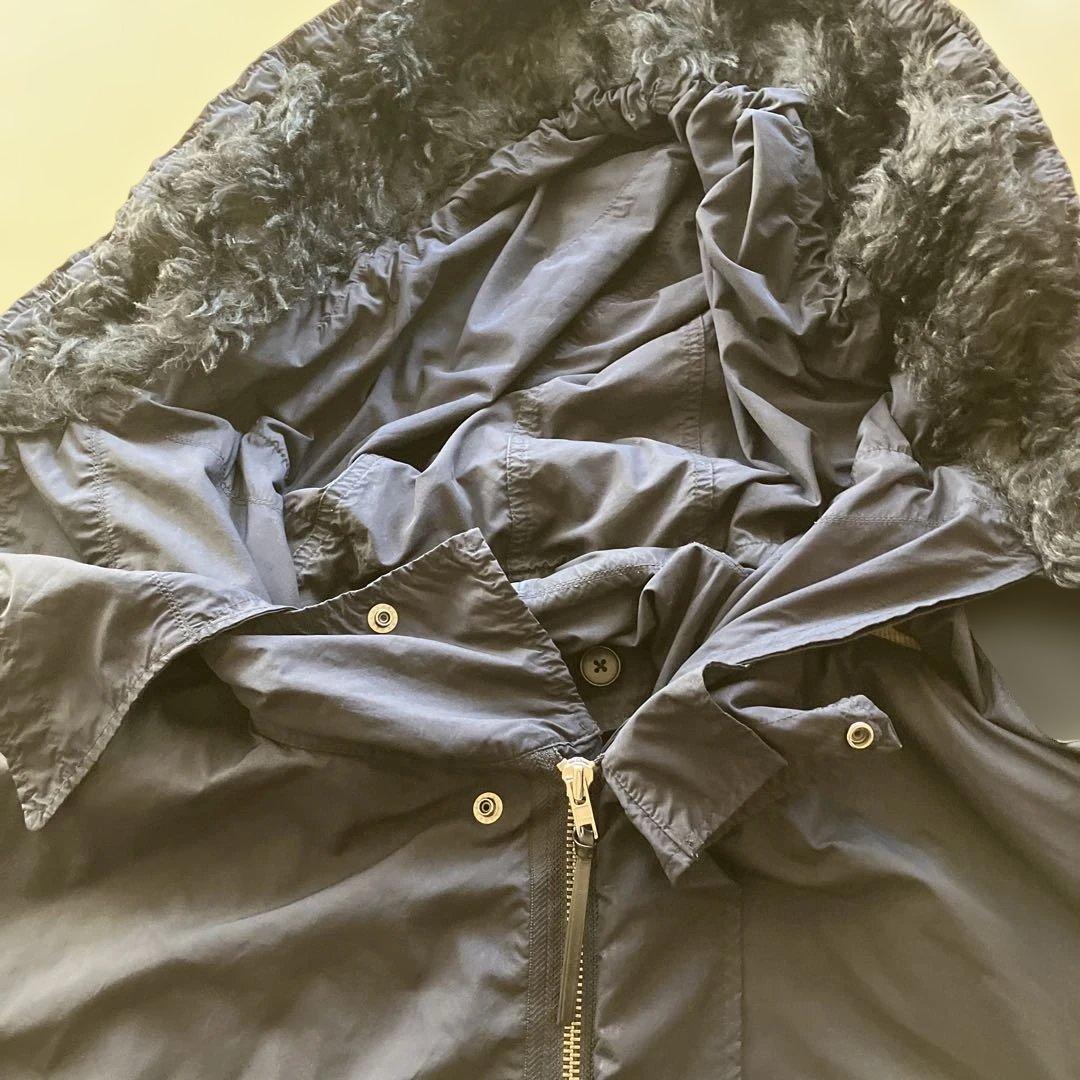 高級】ATON エイトン モッズコート フード ライナー ファー ネイビー