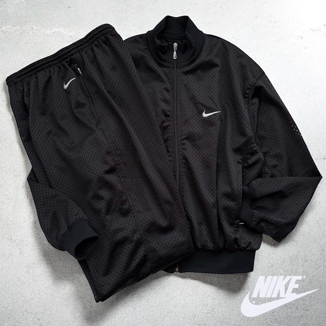 90s NIKE ナイキ 白タグ ビッグロゴ メッシュ ジャージ セットアップ