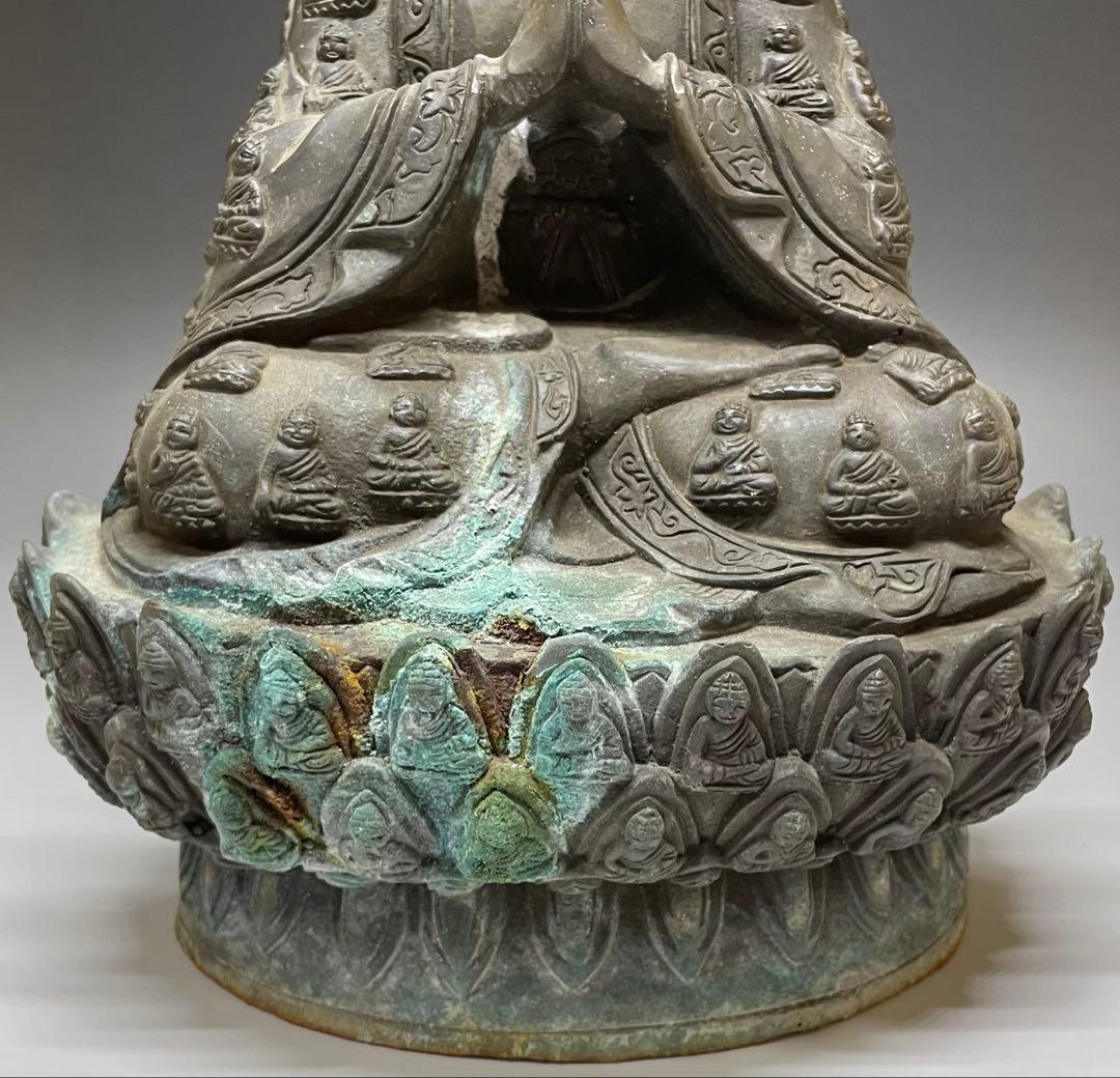 合掌菩薩像坐像 仏像 如来 細密細工 銅製 w719