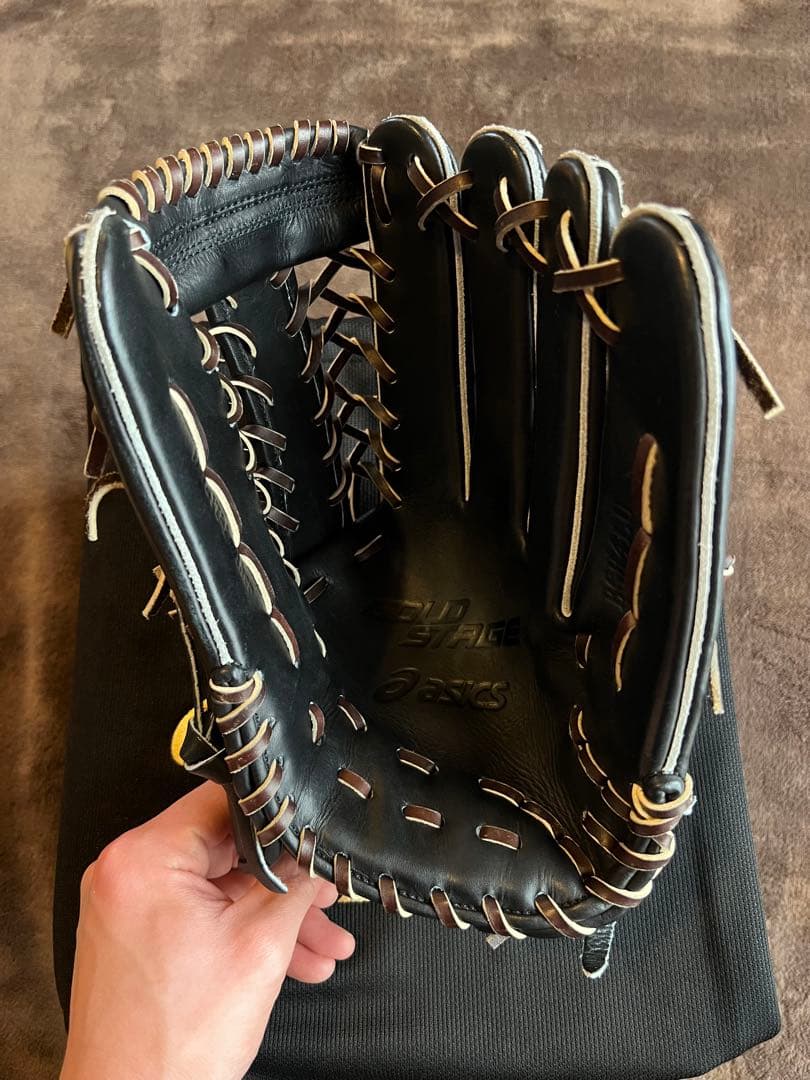 アシックス　asics 硬式グローブ 黒 ゴールドステージ　GOLDSTEGE