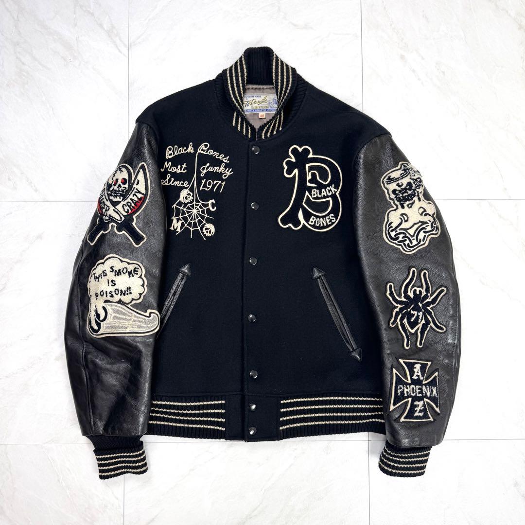 美品 WHITESVILLE ホワイツビル スタジャン ブラックボーン フルデコ