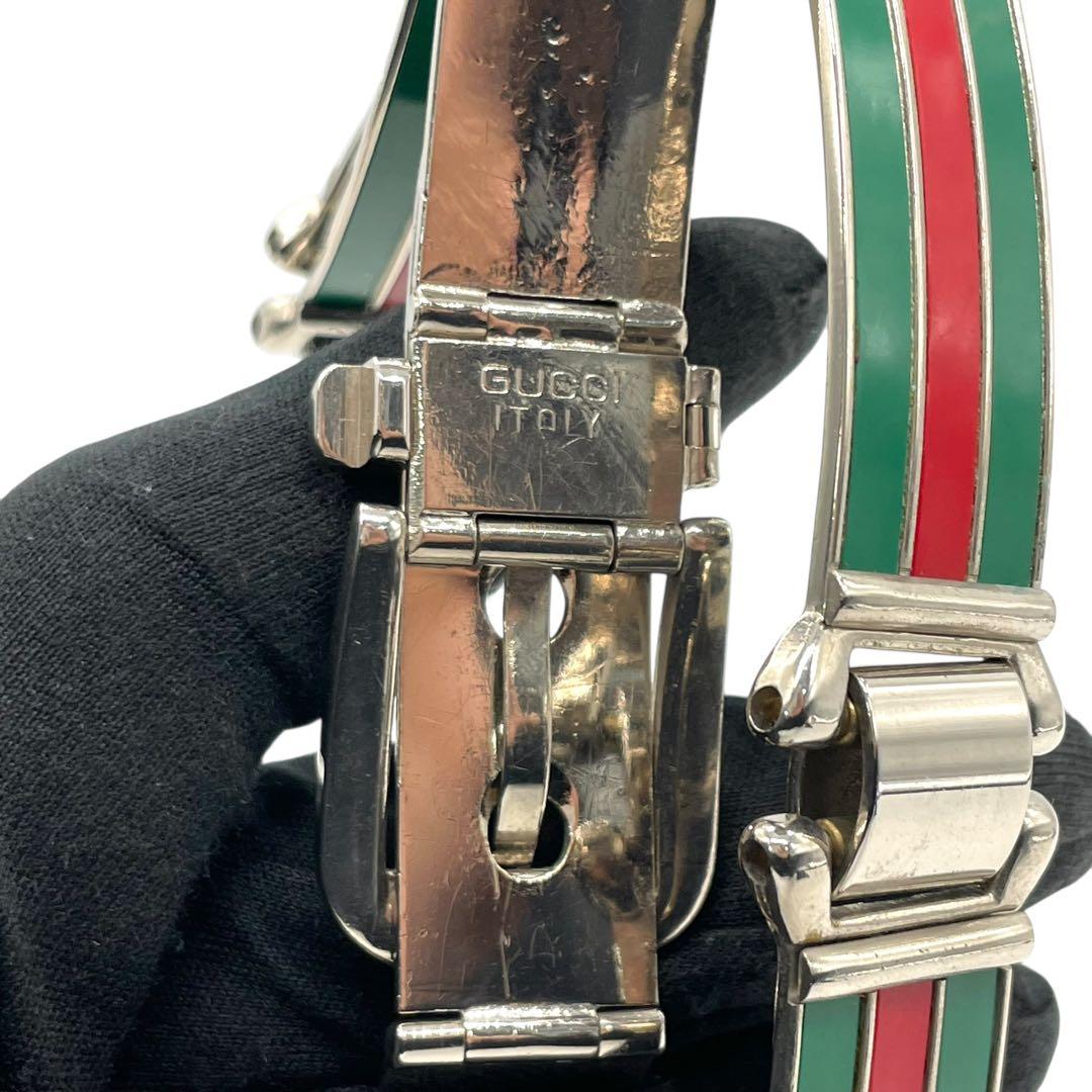 美品 激レア GUCCI グッチ シェリーライン ベルト メタル シルバー金具