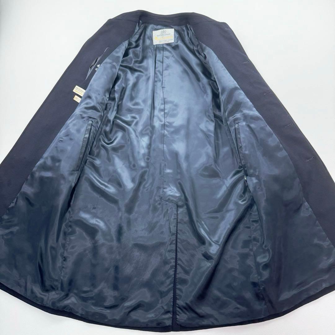 アクアスキュータム カシミヤ100 ステンカラーコート ロング丈 イギリス製 紺