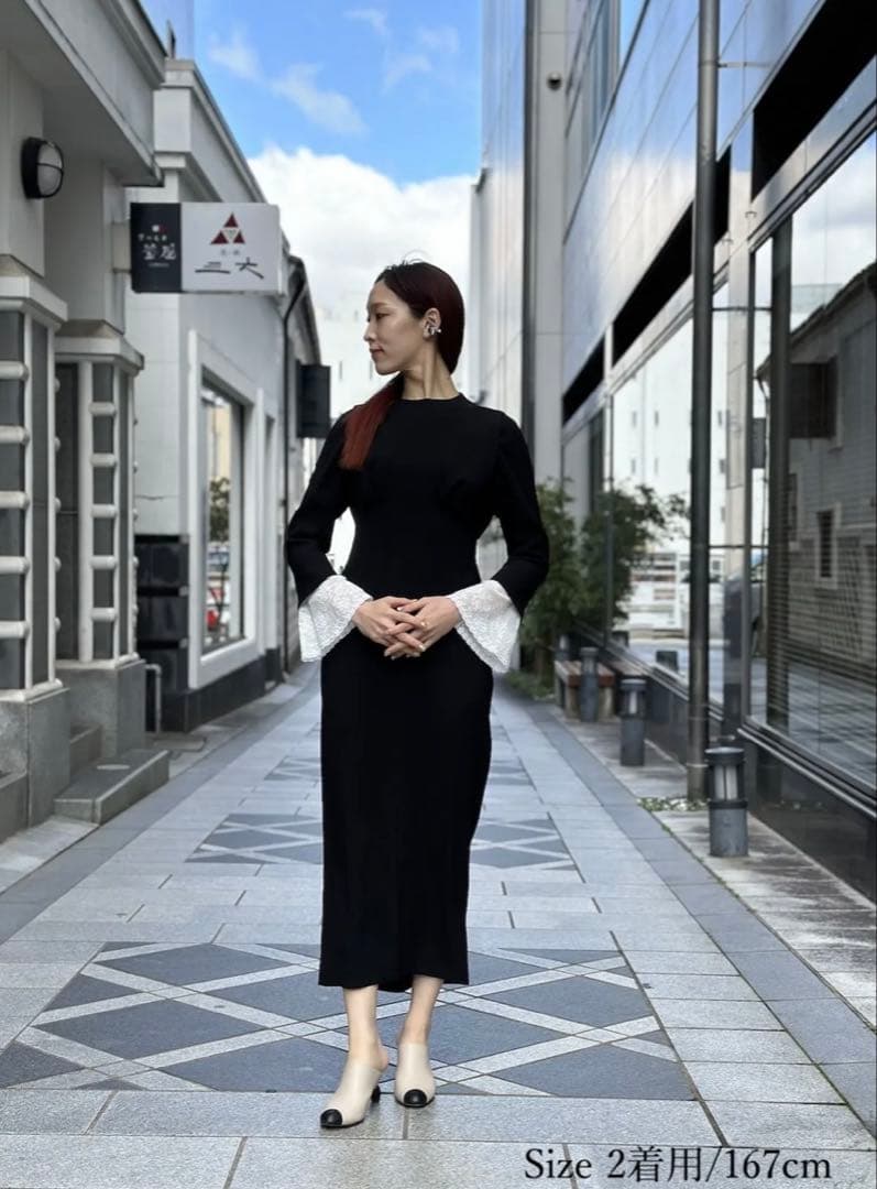 最終値下げMameKurogouchiシルクレースカフドレス 2024ss - メルカリ