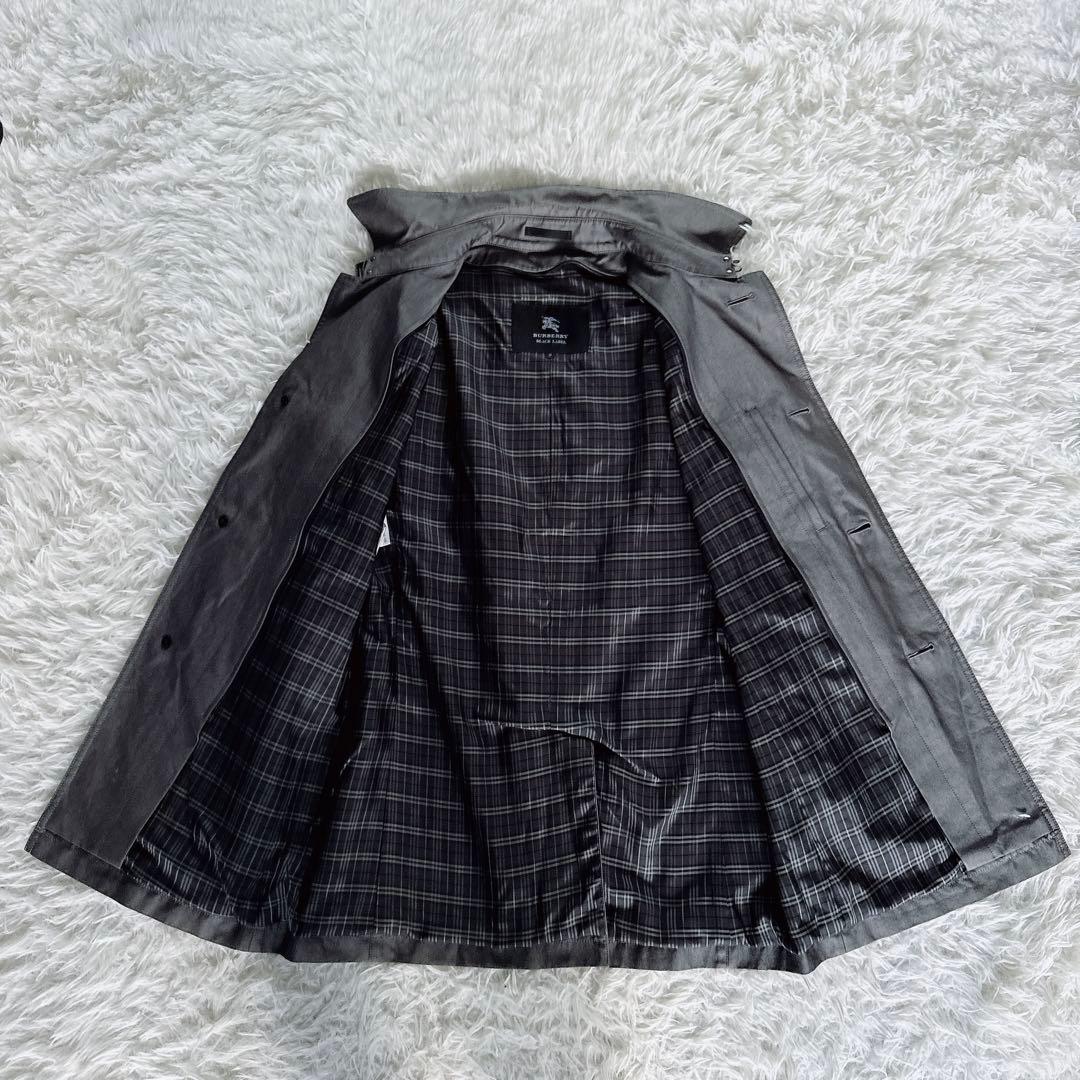 【バーバリーブラックレーベル】 ライナー付きステンカラーコート グレー系 M