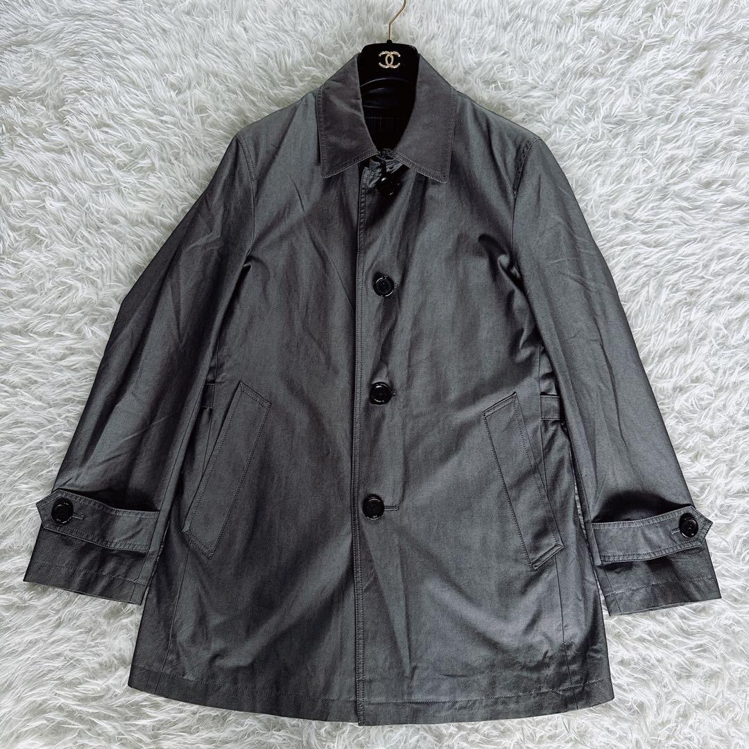 【バーバリーブラックレーベル】 ライナー付きステンカラーコート グレー系 M