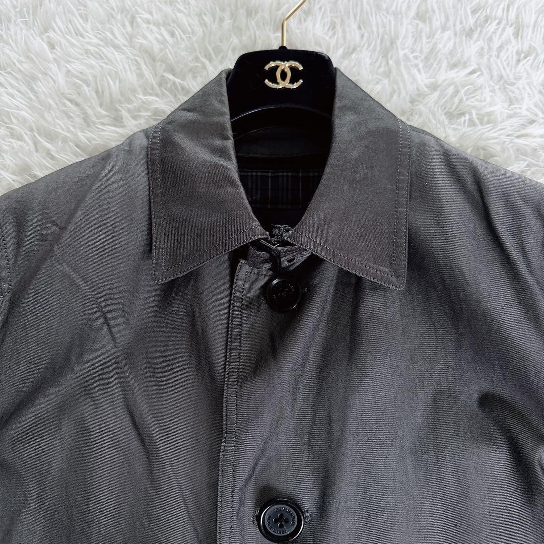 【バーバリーブラックレーベル】 ライナー付きステンカラーコート グレー系 M