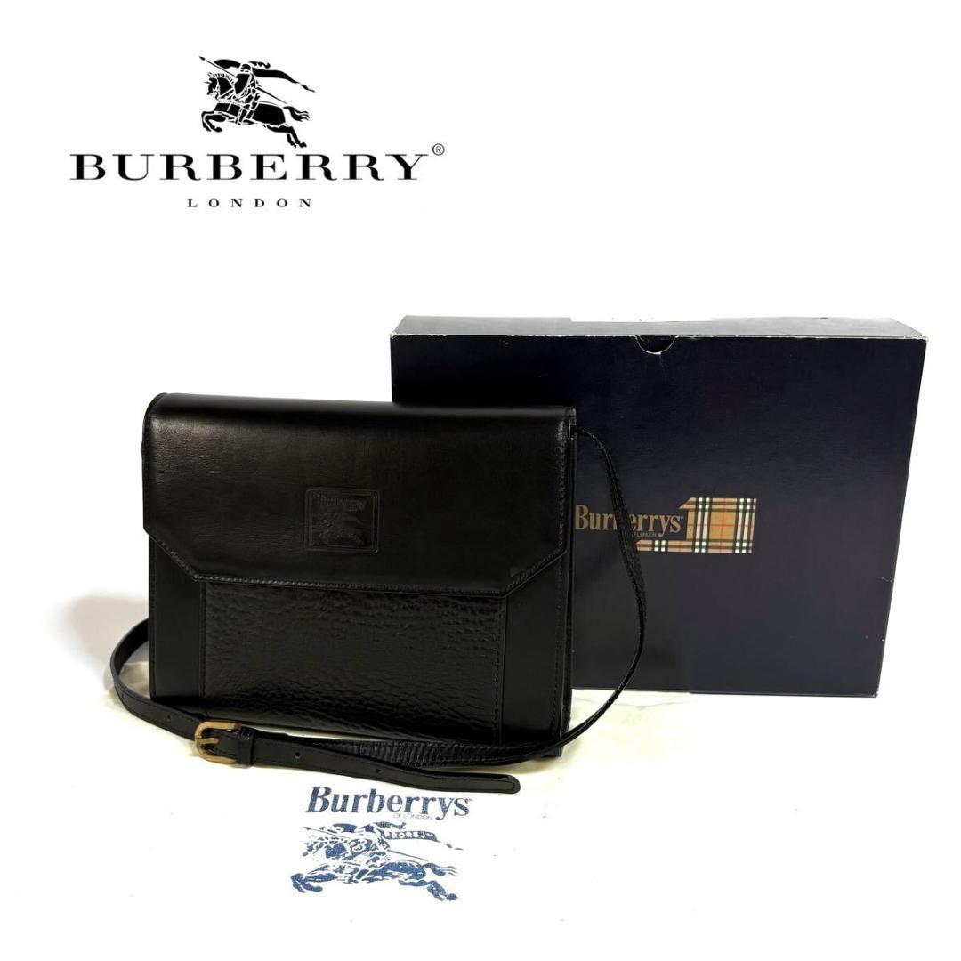 【極美品】BURBERRY レザー サコッシュ ヴィンテージ ブラック 元箱付き