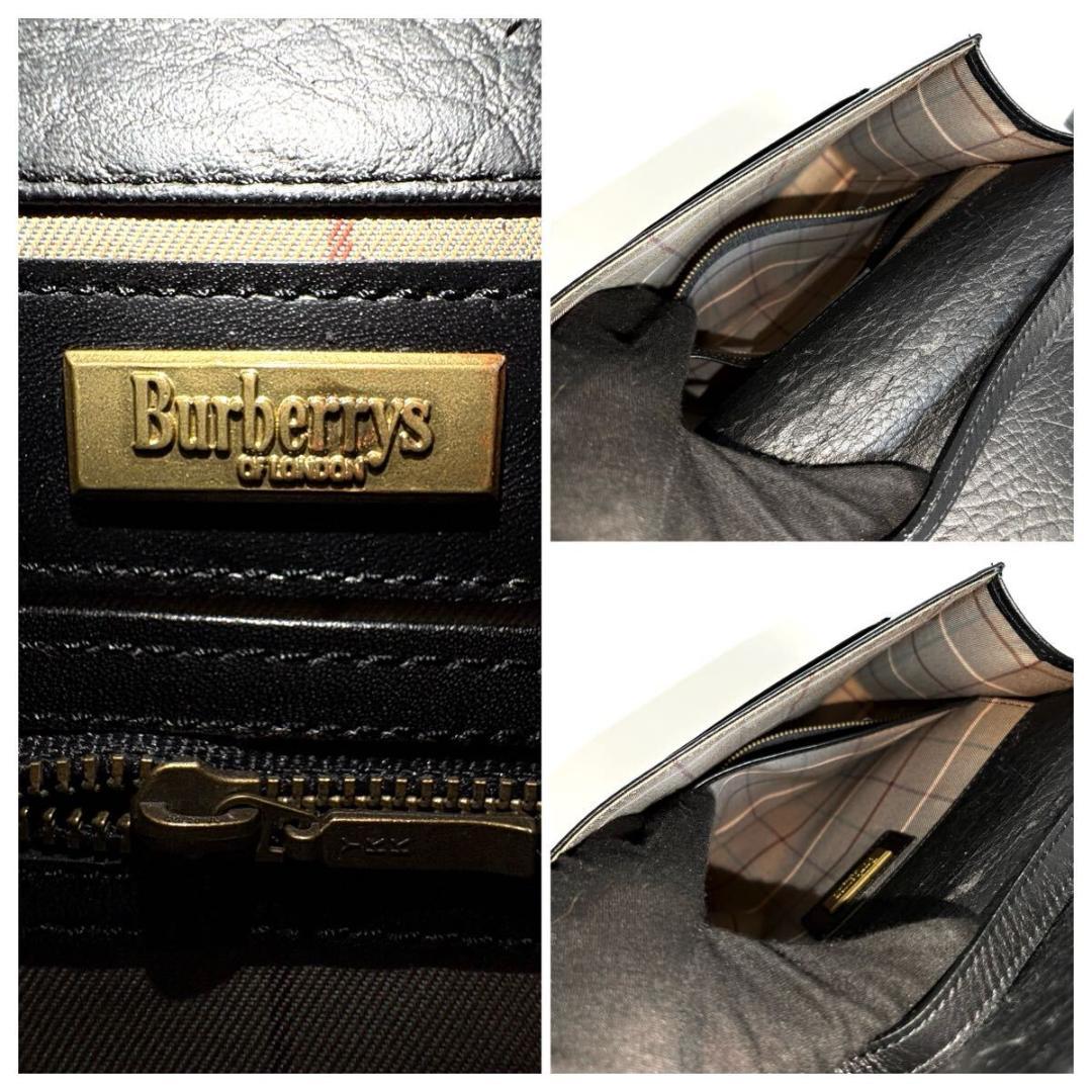 【極美品】BURBERRY レザー サコッシュ ヴィンテージ ブラック 元箱付き
