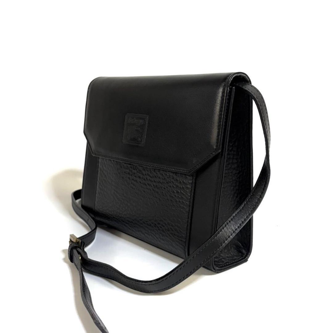 【極美品】BURBERRY レザー サコッシュ ヴィンテージ ブラック 元箱付き