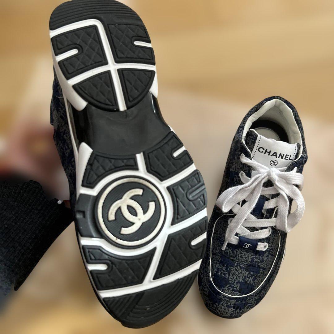 CHANEL ネイビー スニーカー　35