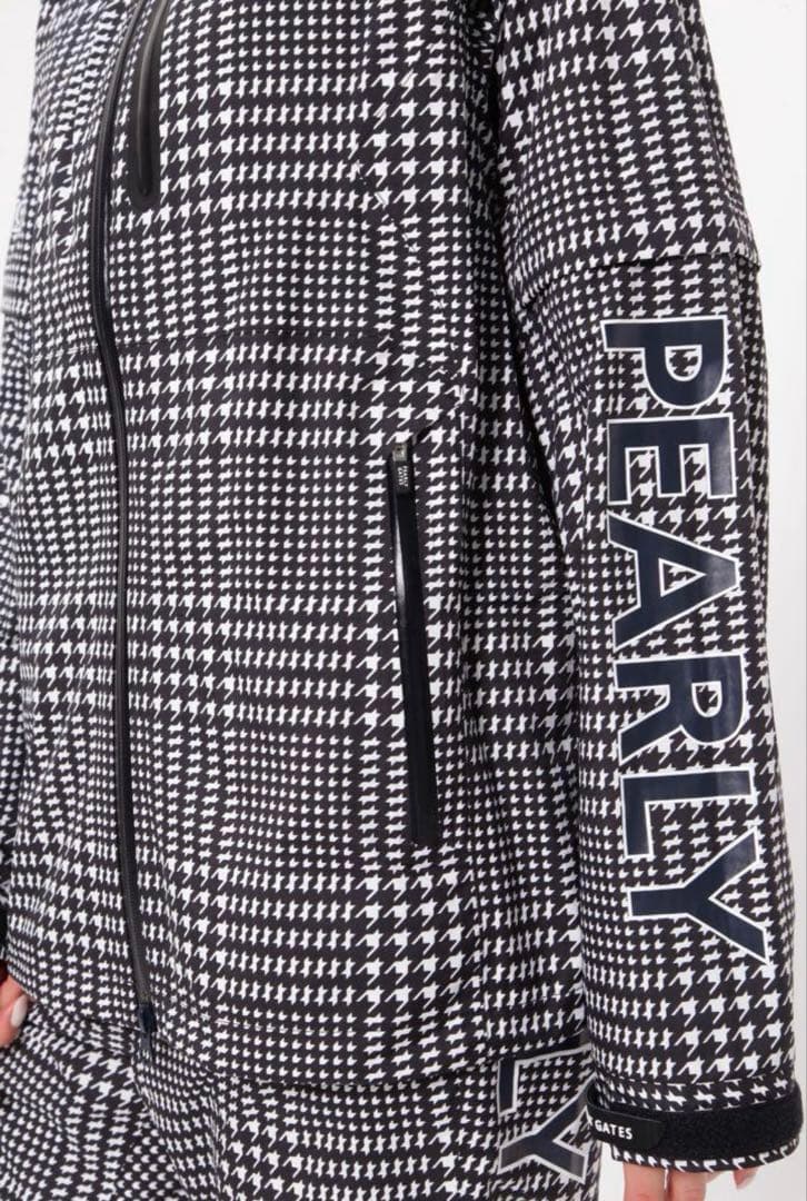 新品 パーリーゲイツ ストレッチ 千鳥柄 レインウェア 上下 セットアップ 1