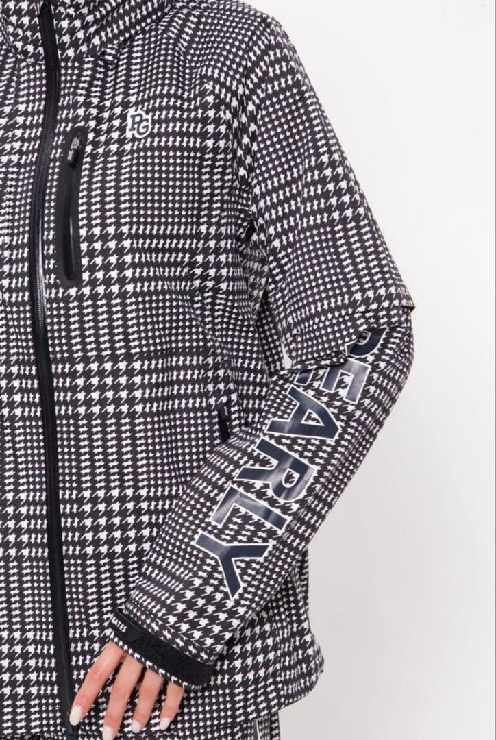 新品 パーリーゲイツ ストレッチ 千鳥柄 レインウェア 上下 セットアップ 1