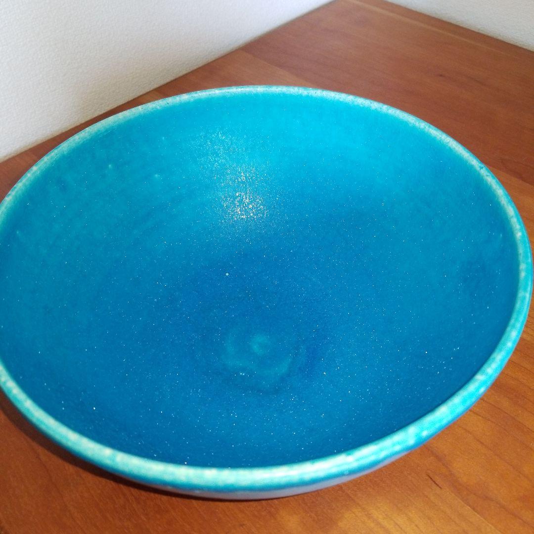 金城有美子　サンゴブルー　ボウル　やちむん