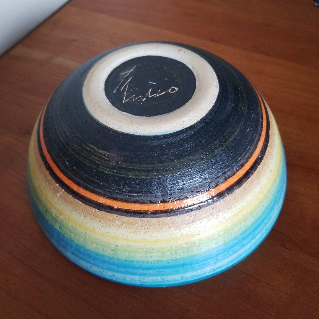 金城有美子　サンゴブルー　ボウル　やちむん