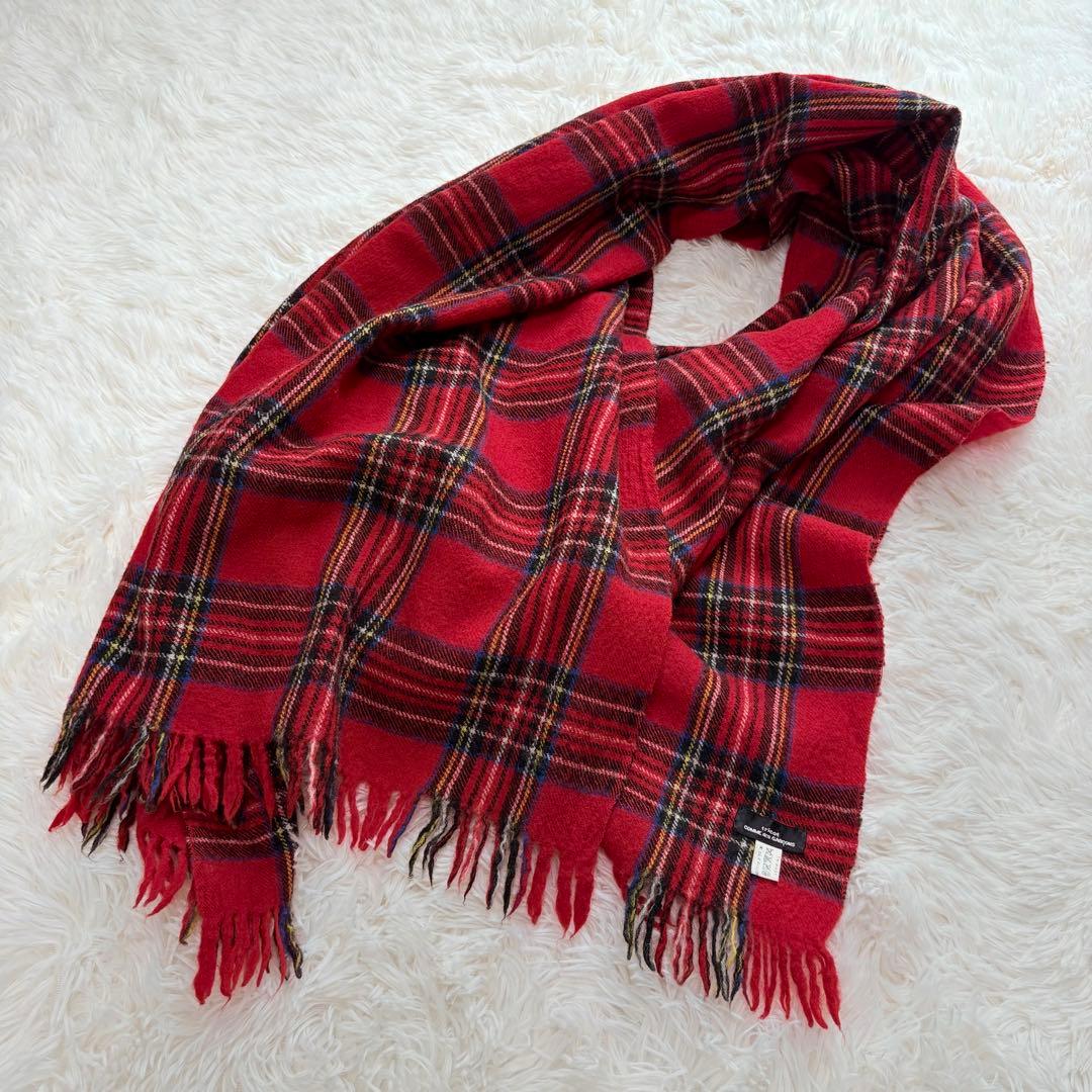 トリコットコムデギャルソン 大判ストール チェック柄 マフラー ブランケット