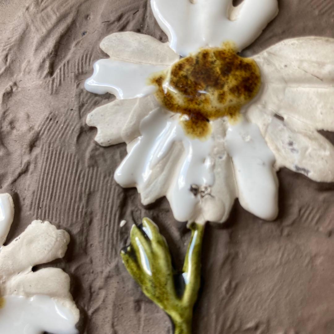 北欧ヴィンテージ【希少】JIEGantofta マーガレット陶板（大サイズ）