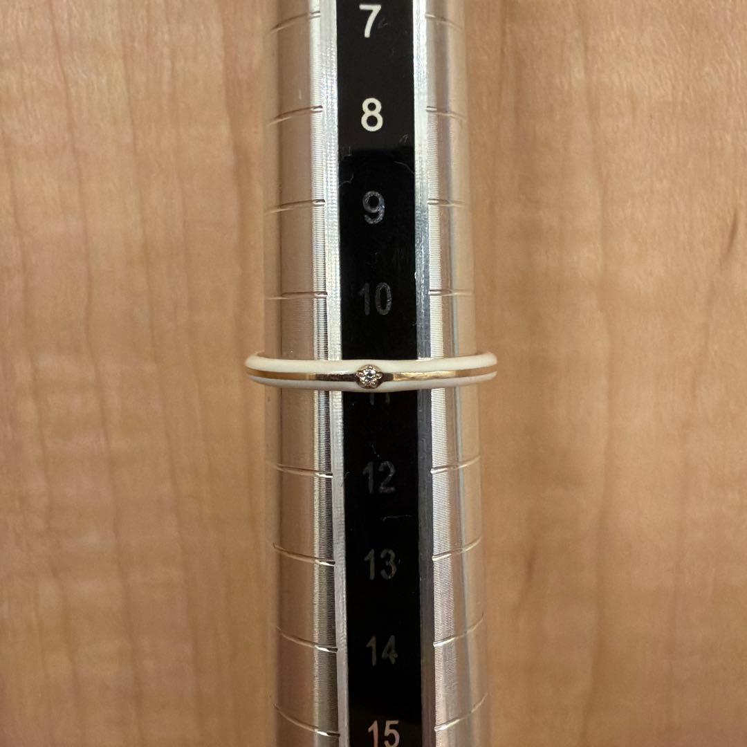 スタージュエリー　エナメルリング　11号　0.004ct K10