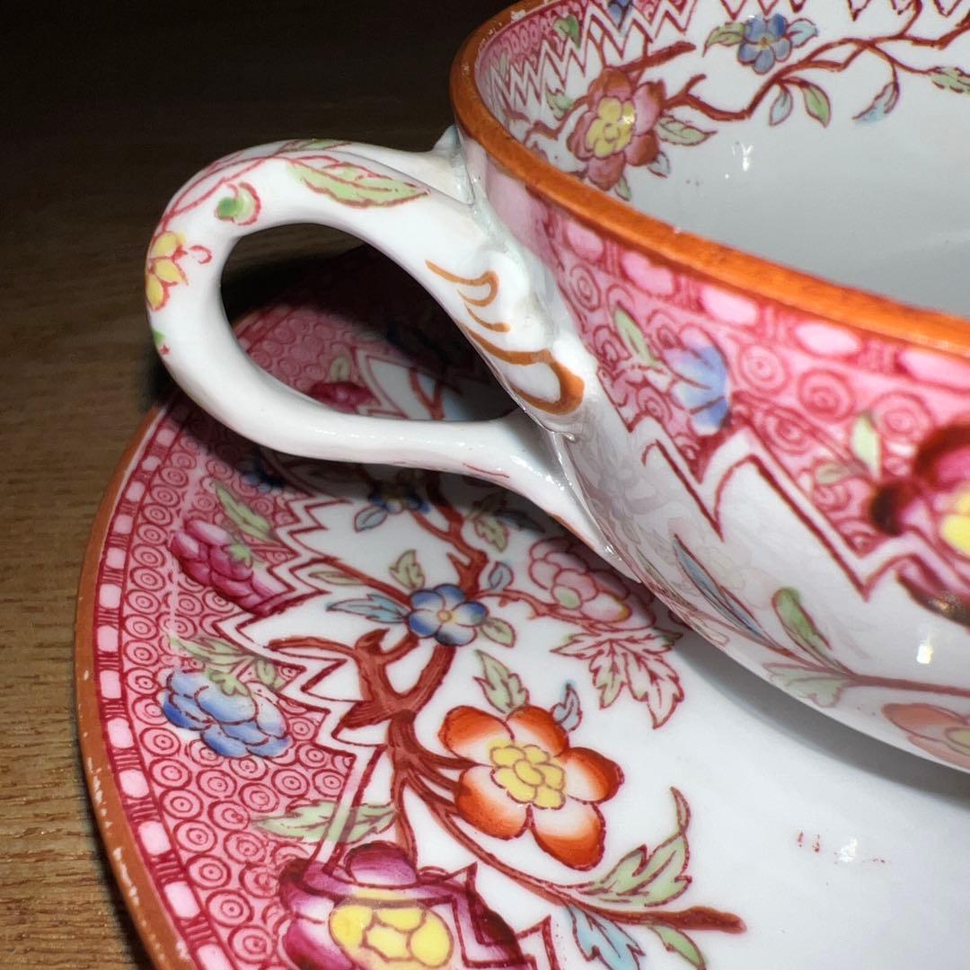 フランスサルグミンヌ窯、Mintonパターン219 ティーカップ＆ソーサー