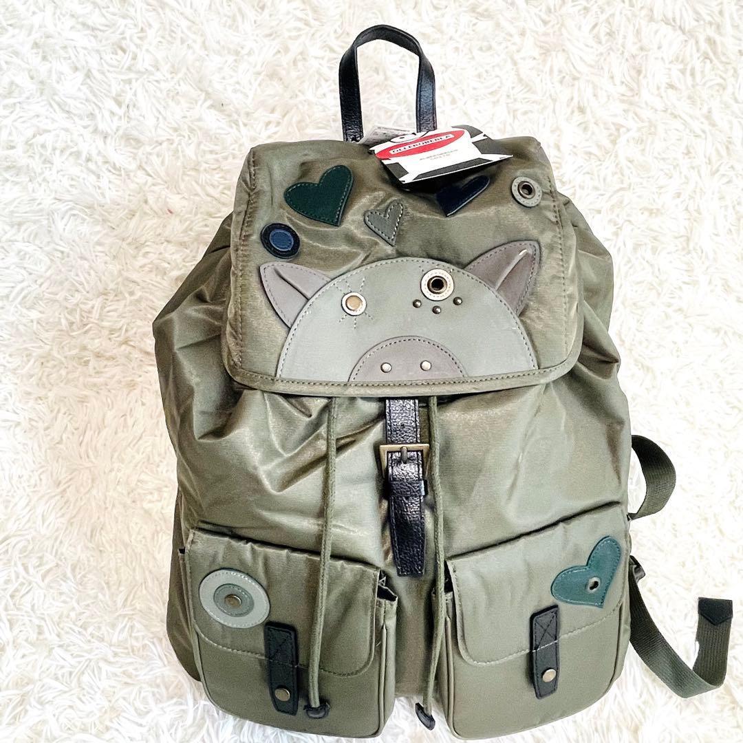 【未使用／タグ付き】アルベロベロ ぶたさん　ナイロン リュック　カーキ