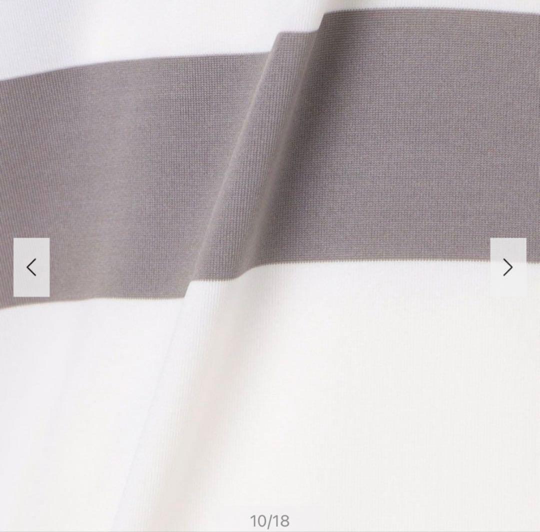 【新品・タグ付き】BRIEFING モックネック ボーダー ホワイト グレー L