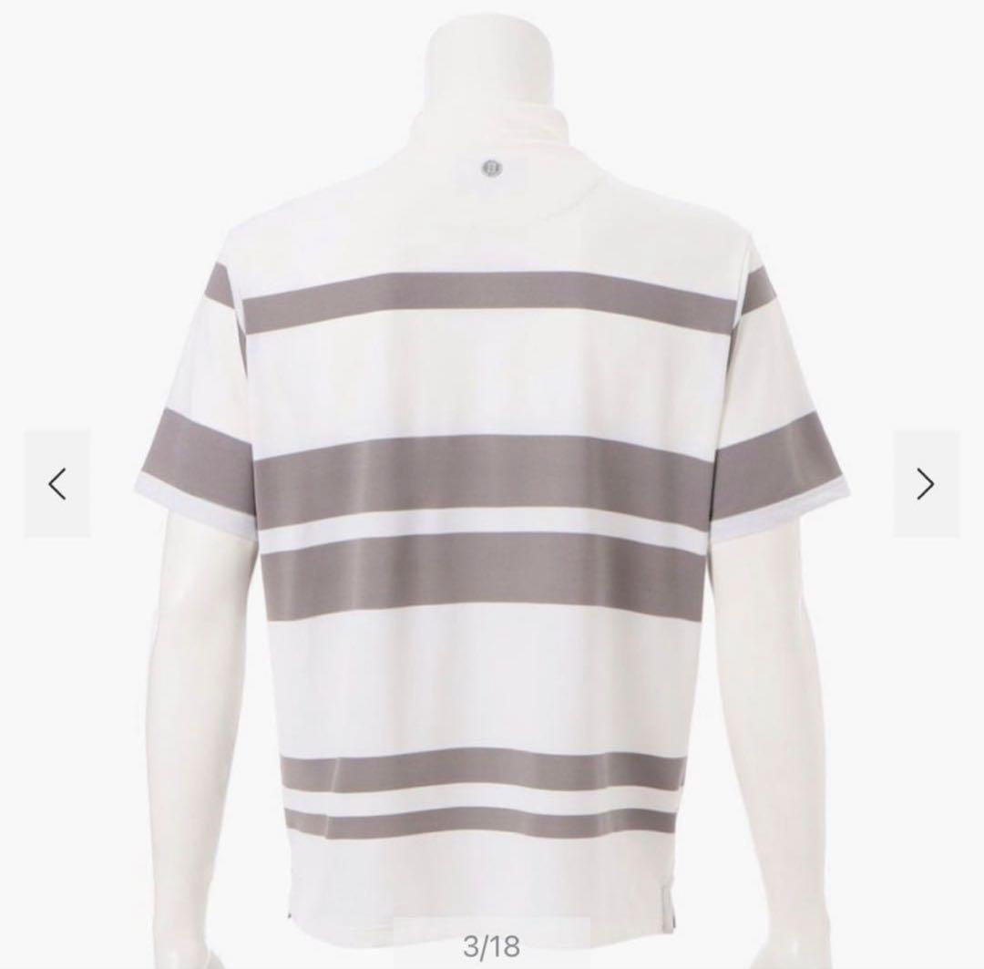 【新品・タグ付き】BRIEFING モックネック ボーダー ホワイト グレー L