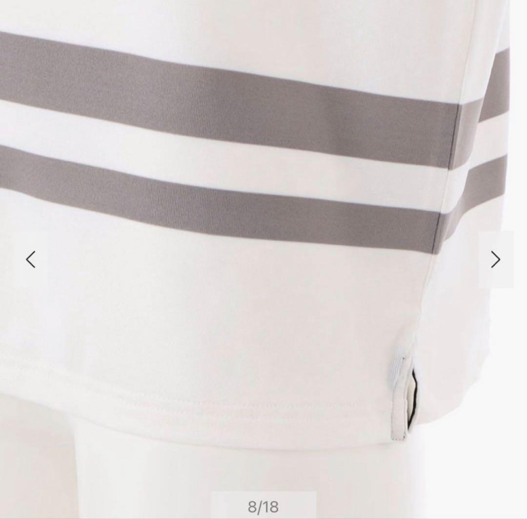 【新品・タグ付き】BRIEFING モックネック ボーダー ホワイト グレー L