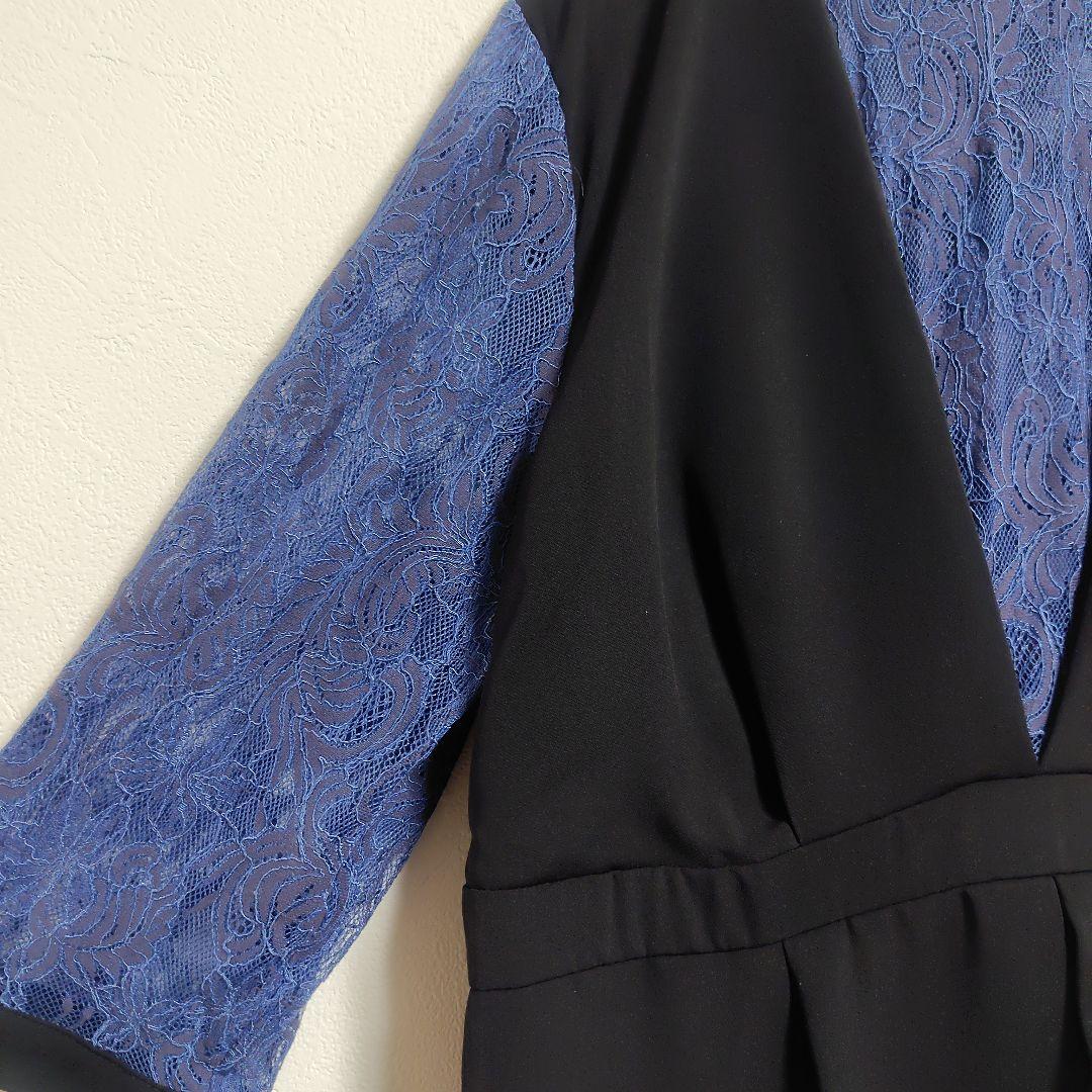 新品【Callarus】カラルス スタンドカラーレース切替デザインワンピース