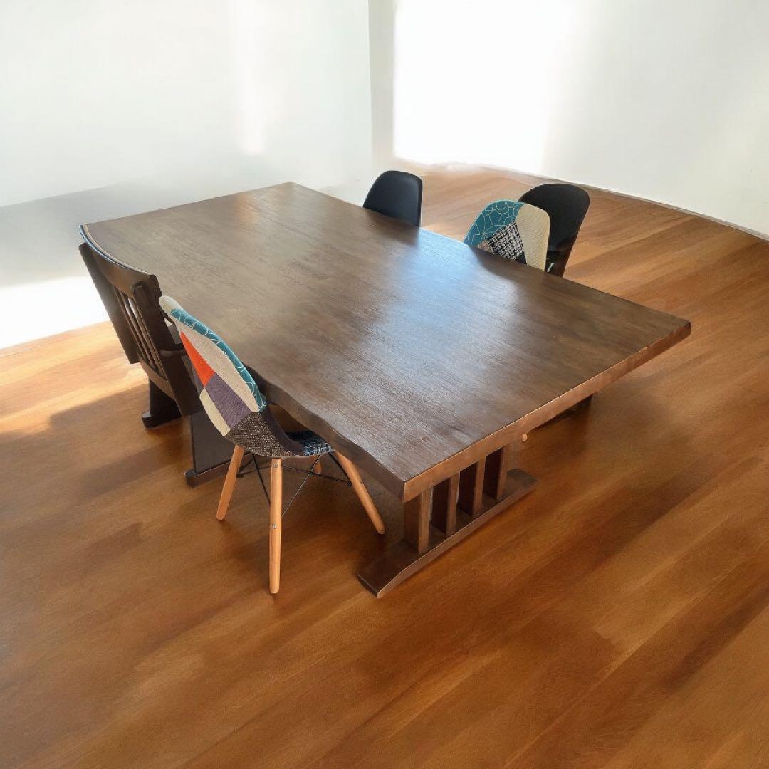 美品】ナチュラルウッド ダイニングテーブル 幅190cm 6人~8人