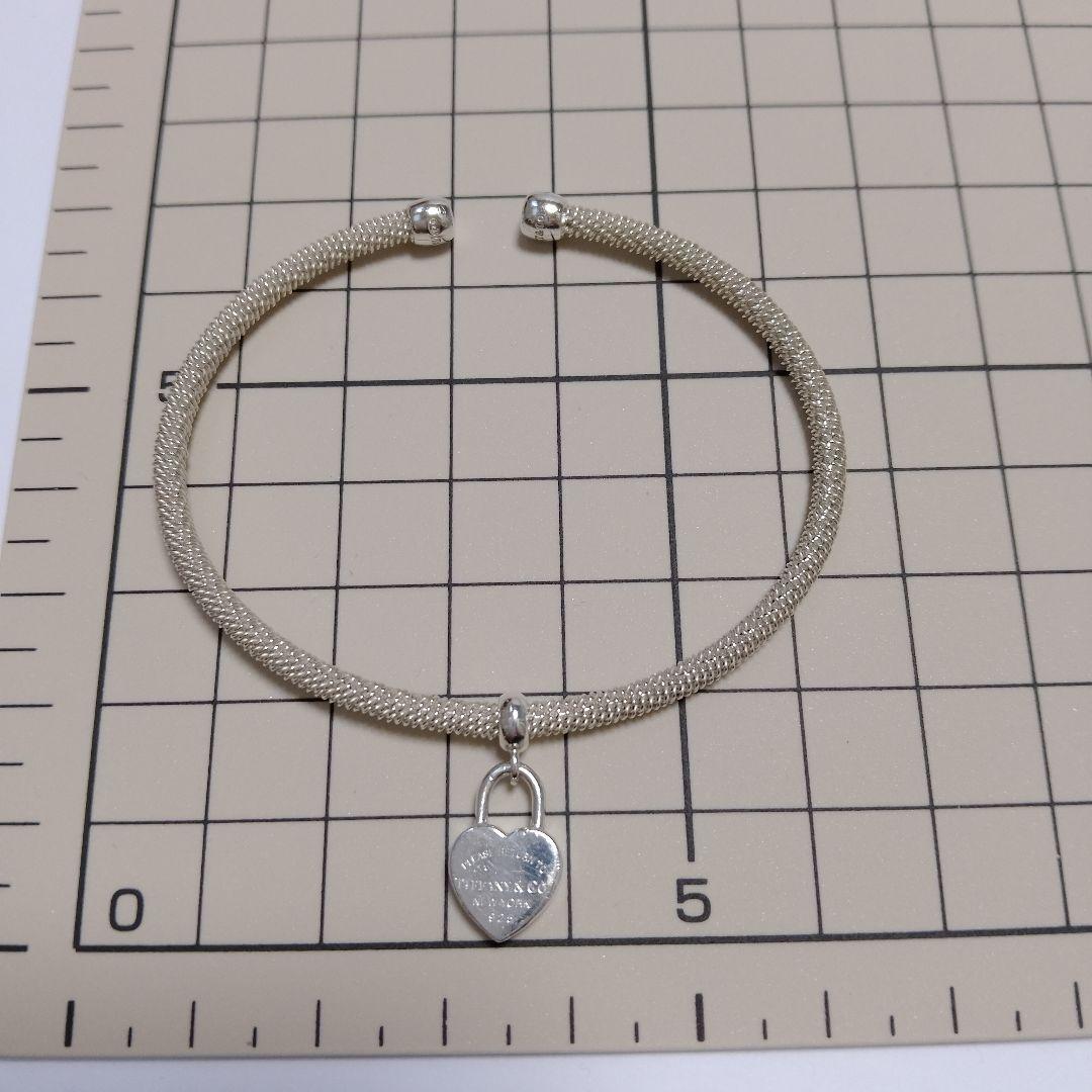 ティファニー サマセット メッシュ ハート バングル ブレスレット シルバー