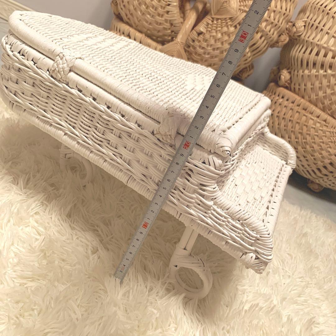 グランドピアノ風 小物入れ 籘カゴ ラタン バスケット