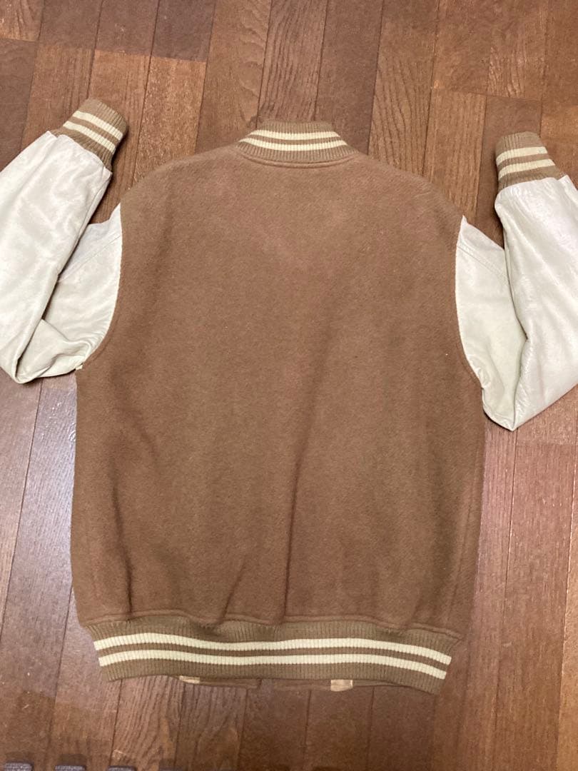 【McGREGOR】レザースタジャンMサイズ ブラウン/ホワイト