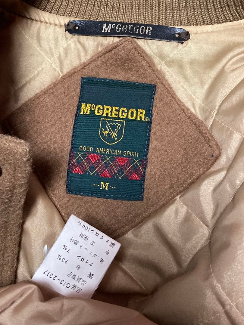 【McGREGOR】レザースタジャンMサイズ ブラウン/ホワイト
