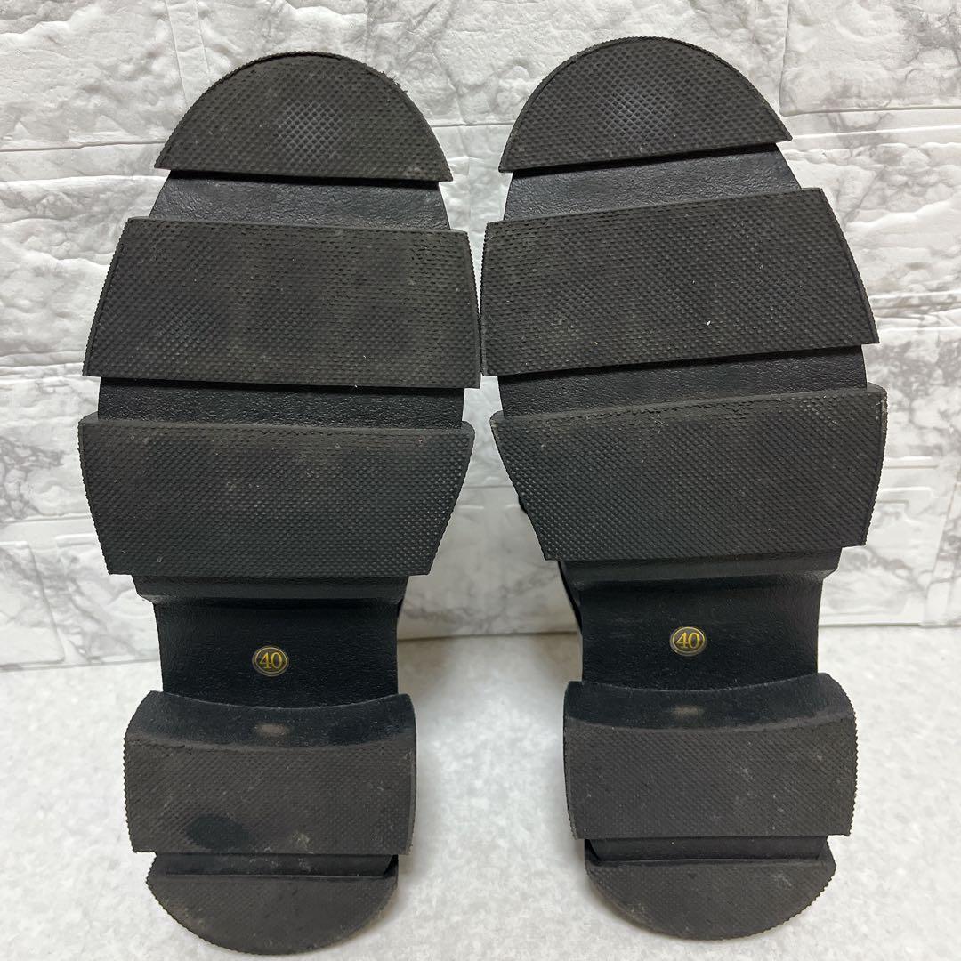 ⭐美品⭐マナ MANA レースアップシューズ 厚底 黒 25㎝ 40