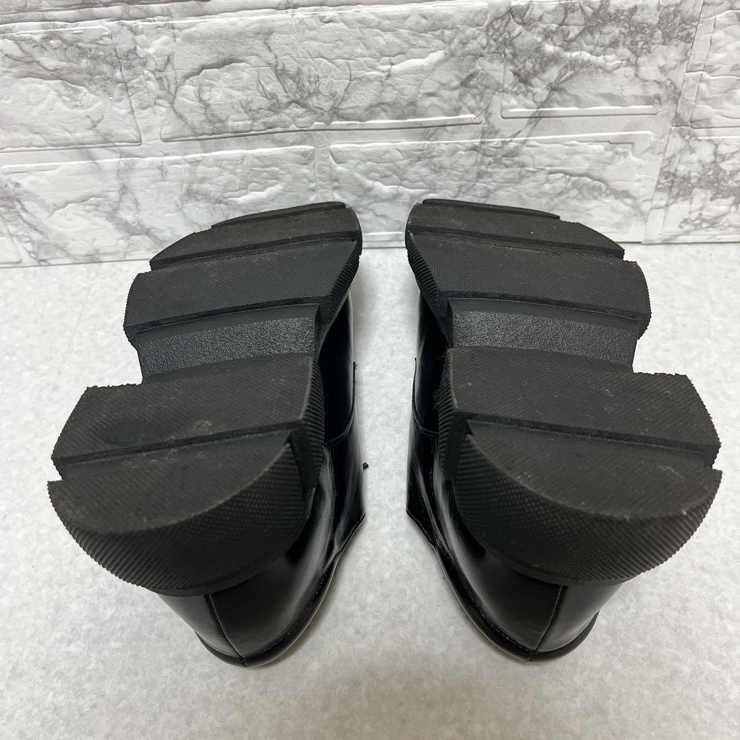 ⭐美品⭐マナ MANA レースアップシューズ 厚底 黒 25㎝ 40