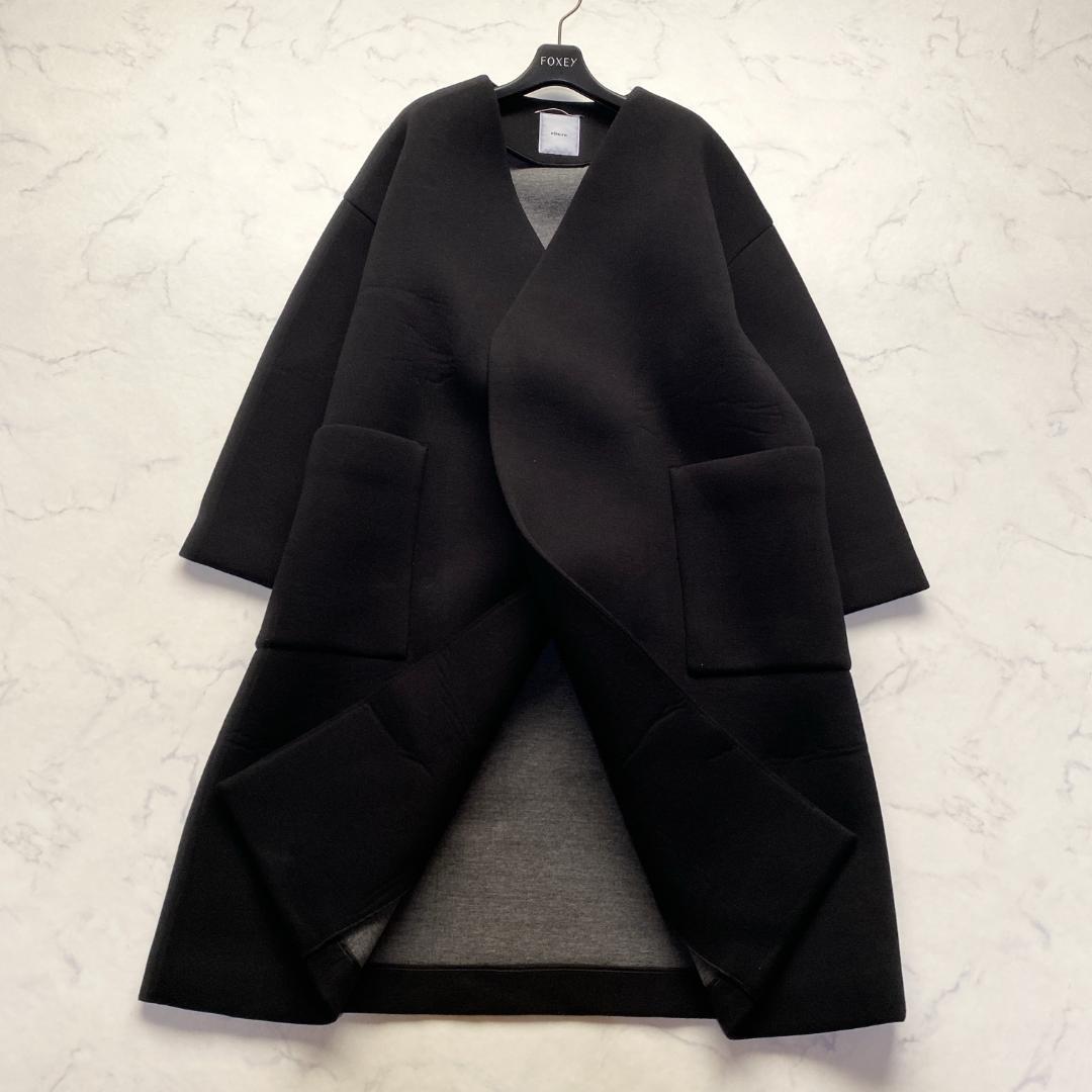 エブール ボンディングコート ロングコート 黒 38ノーカラー - メルカリ