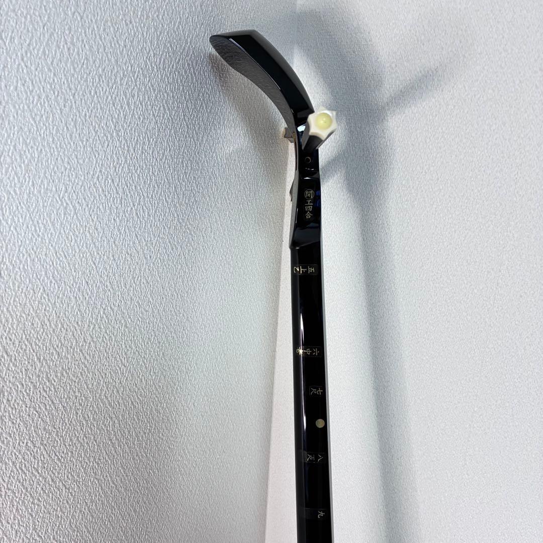 沖縄 三線 本蛇革 黒塗り棹 蛇皮 ハードケース