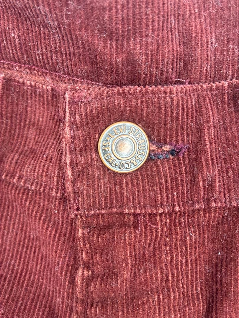 Levi's '80s519 コーデュロイ W33L34 ワインレッド 美品