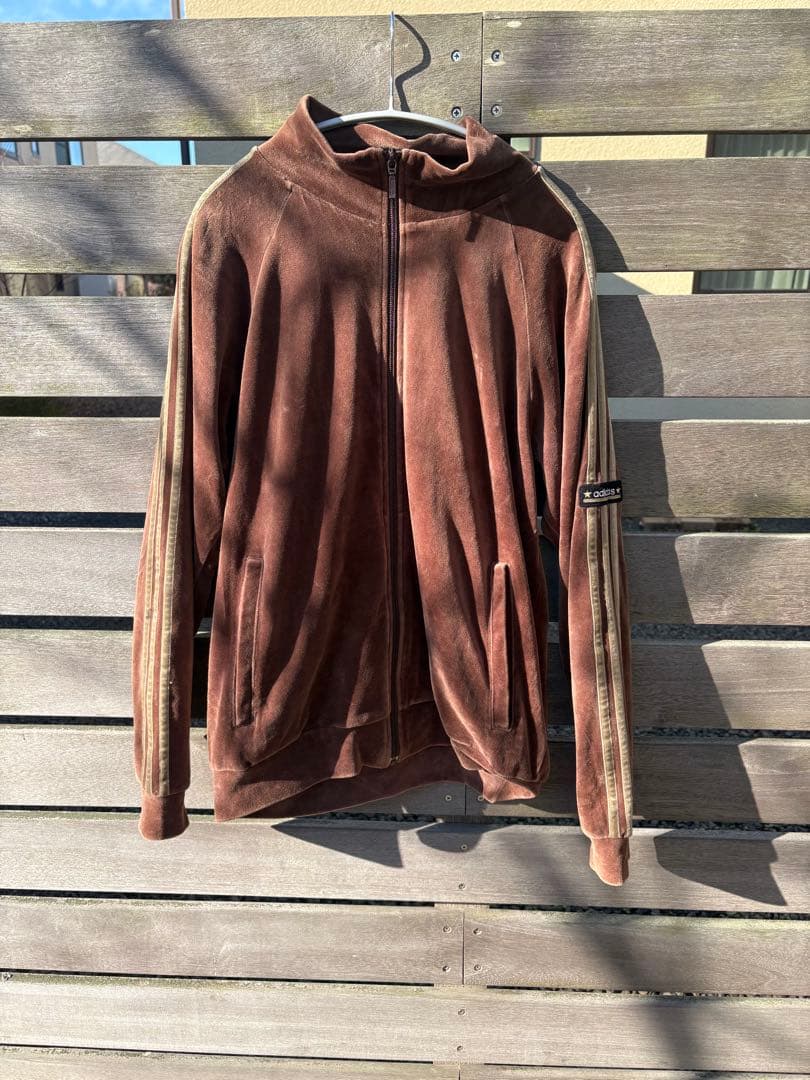 00s adidas ベロア　トラックジャケット　ブラウン　y2k