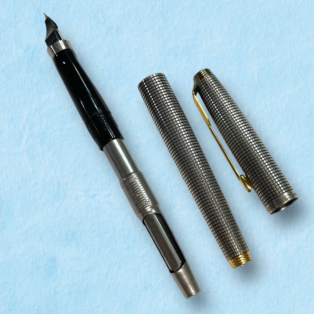 ☆貴重！PARKER パーカー 万年筆 #75 スターリングシルバーシズレ